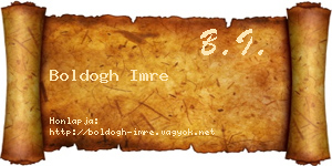 Boldogh Imre névjegykártya