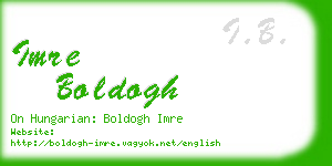 imre boldogh business card